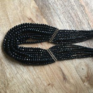 Banana Republic Black Bead and Gold Necklace